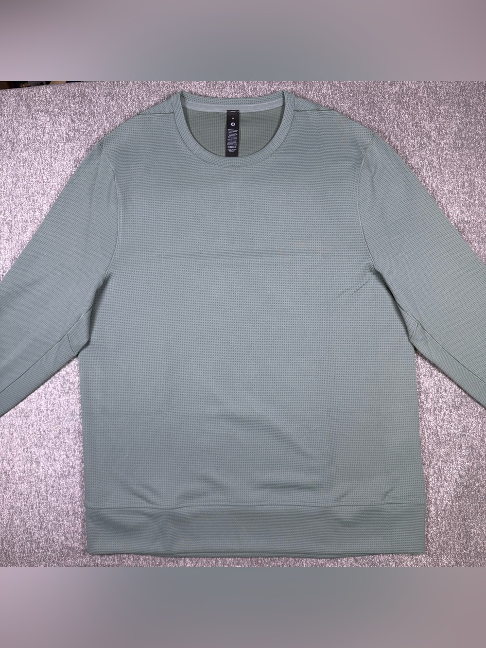 Lululemon Shift Stitch Crew Medium Waffle Knit Long Sleeve Post Work Out Shirt - Picture 3 of 10